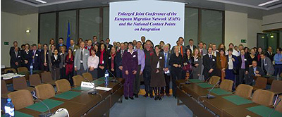 Deltagarna vid konferensen Enlarged Joint Meeting of the European Migration Network and the National Contact Points on Integration den 1 december 2005.